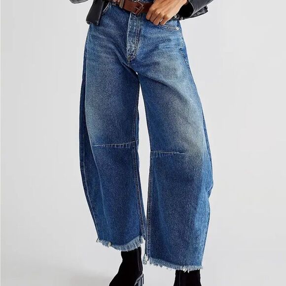BWT Barrel Jean Wide Leg Denim - Picture 5 of 12